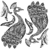 Dekor Stempel Pavo