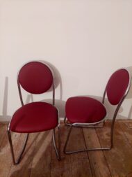 Stahlrohrsessel Freischwinger neu gepolstert