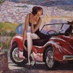 Mint by Michelle Decoupagepapier Lady in Red Car