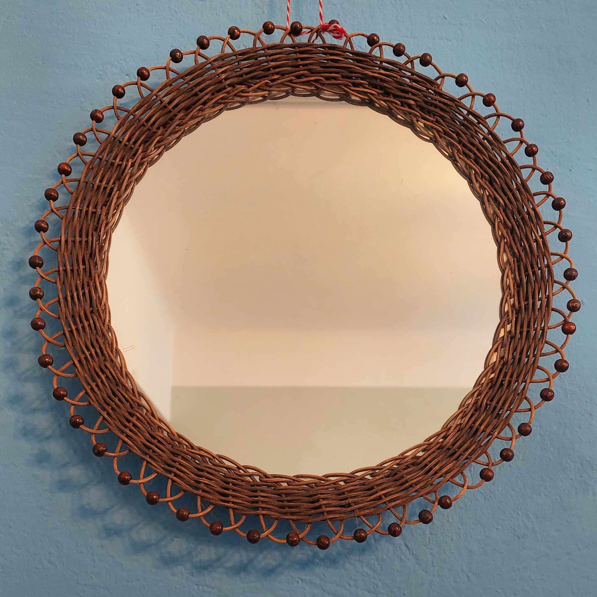Korbgeflechtspiegel-2 Korbgeflecht-Spiegel- Rund – Bild 1