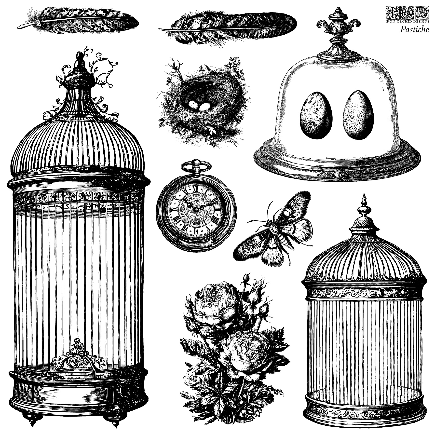 Pastiche-IOD-Stempel-2 Dekor Stempel Winter Pastiche Doppelstempel - Neu! – Bild 1