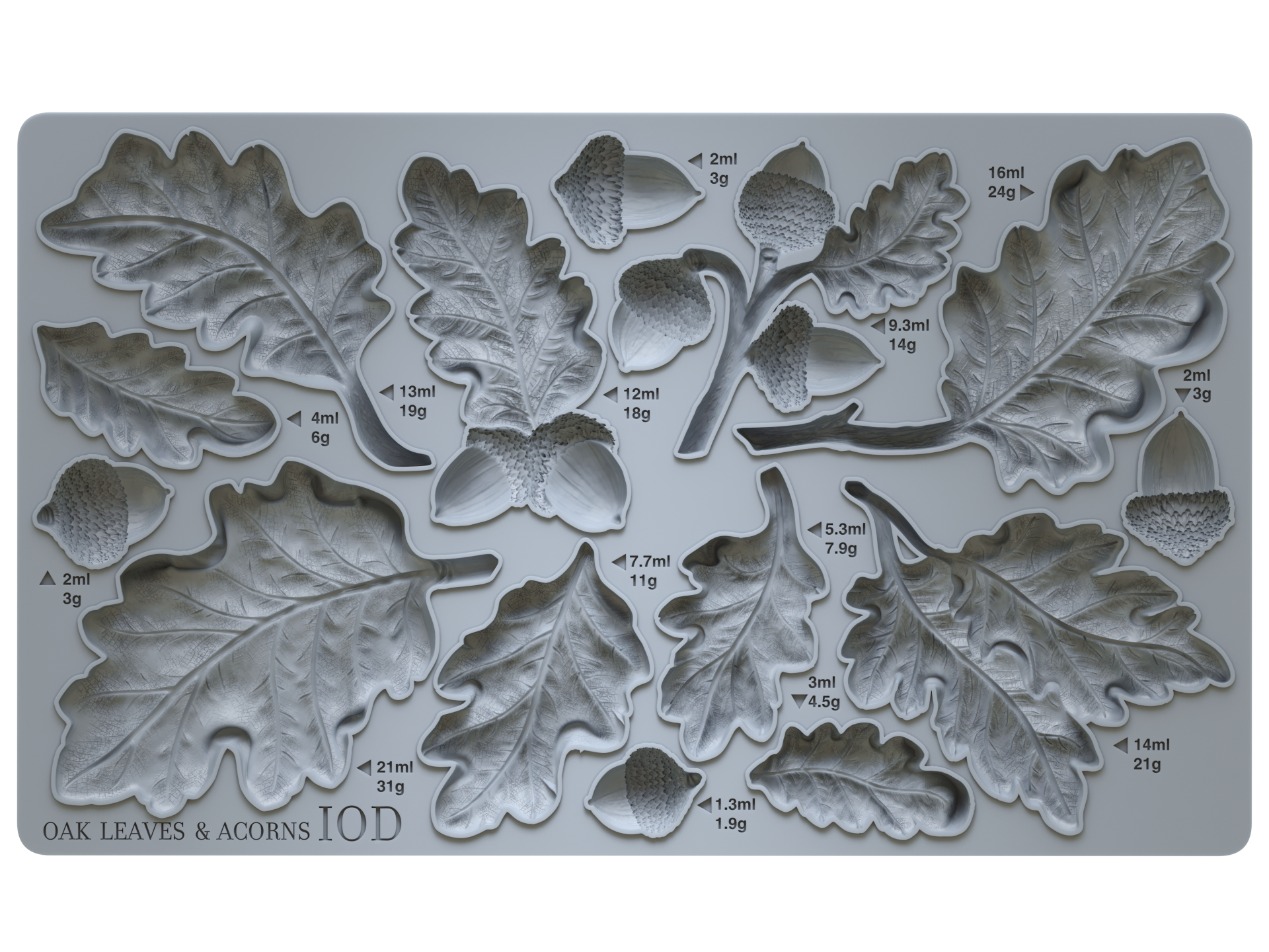 IOD-Mould-oak-leaves-and -acorns-1 IOD Decor Mould Silikonform Oak leaves & Acorns – Bild 1