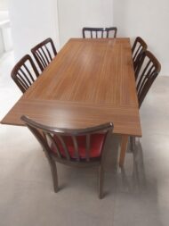 Vintage ausziehbarer Esstisch + Stühle – Bild 2