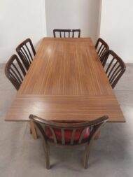 Vintage ausziehbarer Esstisch + Stühle – Bild 3