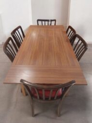 Vintage ausziehbarer Esstisch + Stühle