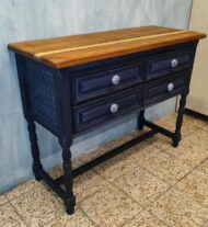 Holzkommode in Dunkelblau – Bild 3